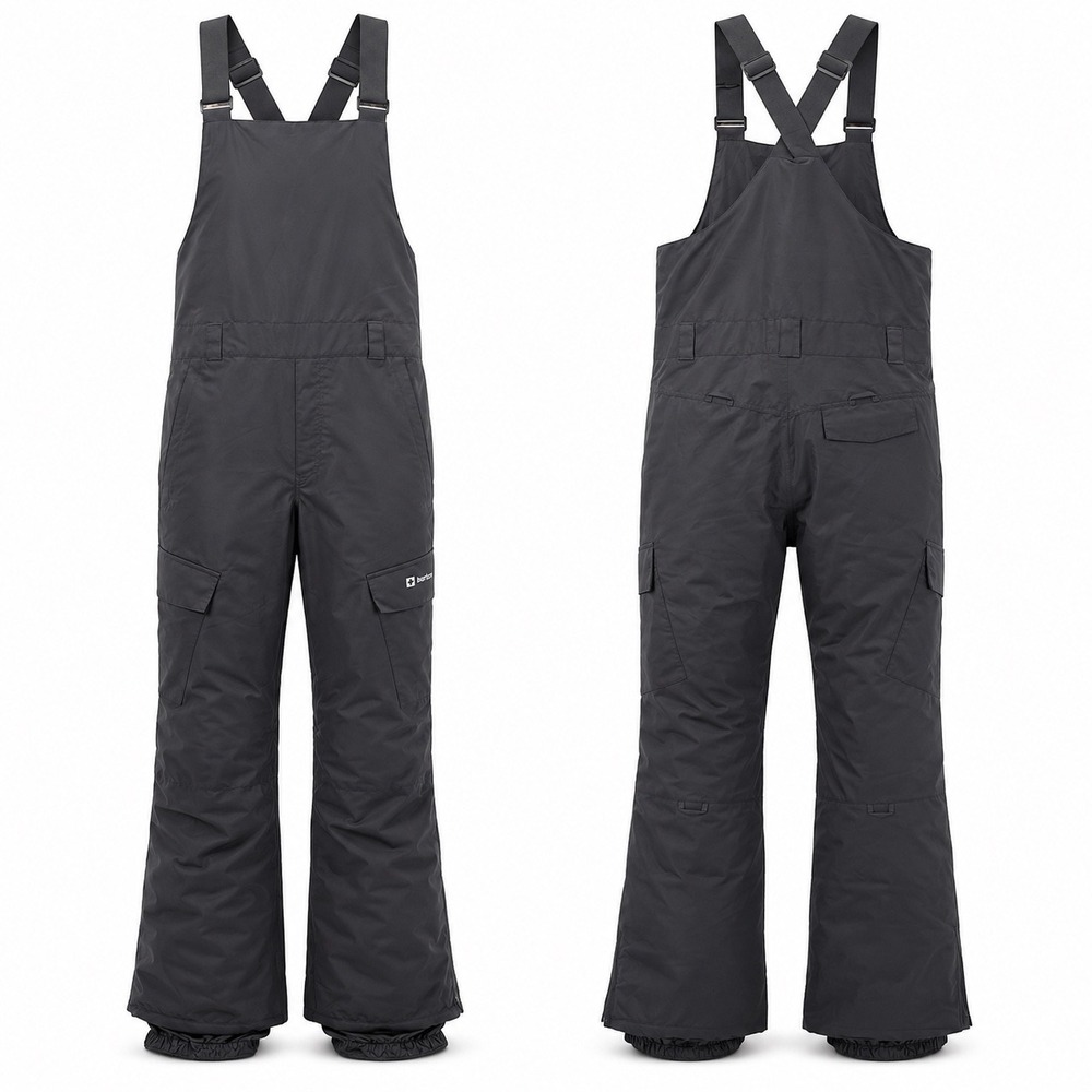 Alpine Swiss Men Snow Bibs Insulated Waterproof Small Black Winter Ski Snowboard